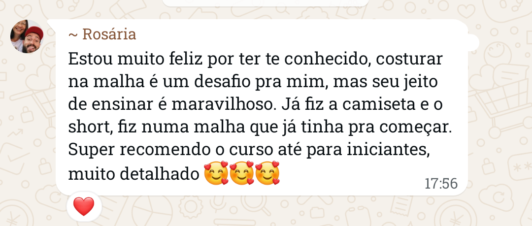 Depoimento aluna malha